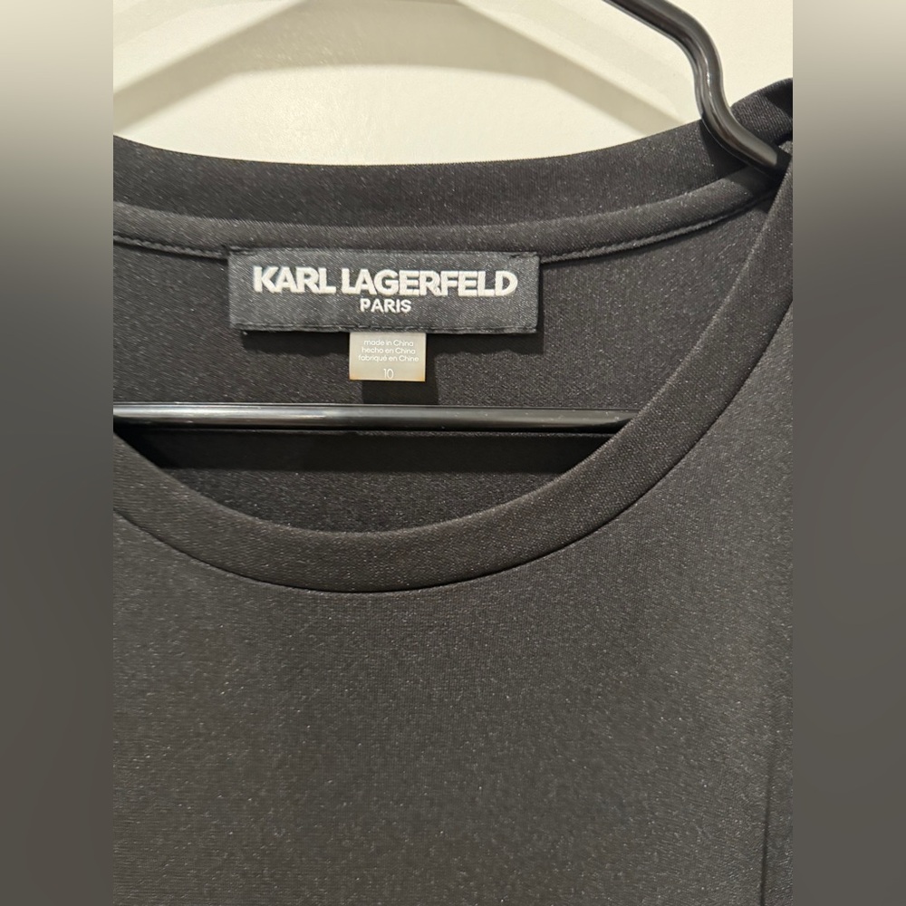 Karl Lagerfeld Color-blocked Pleated Midi Dress - Picture 6 of 8